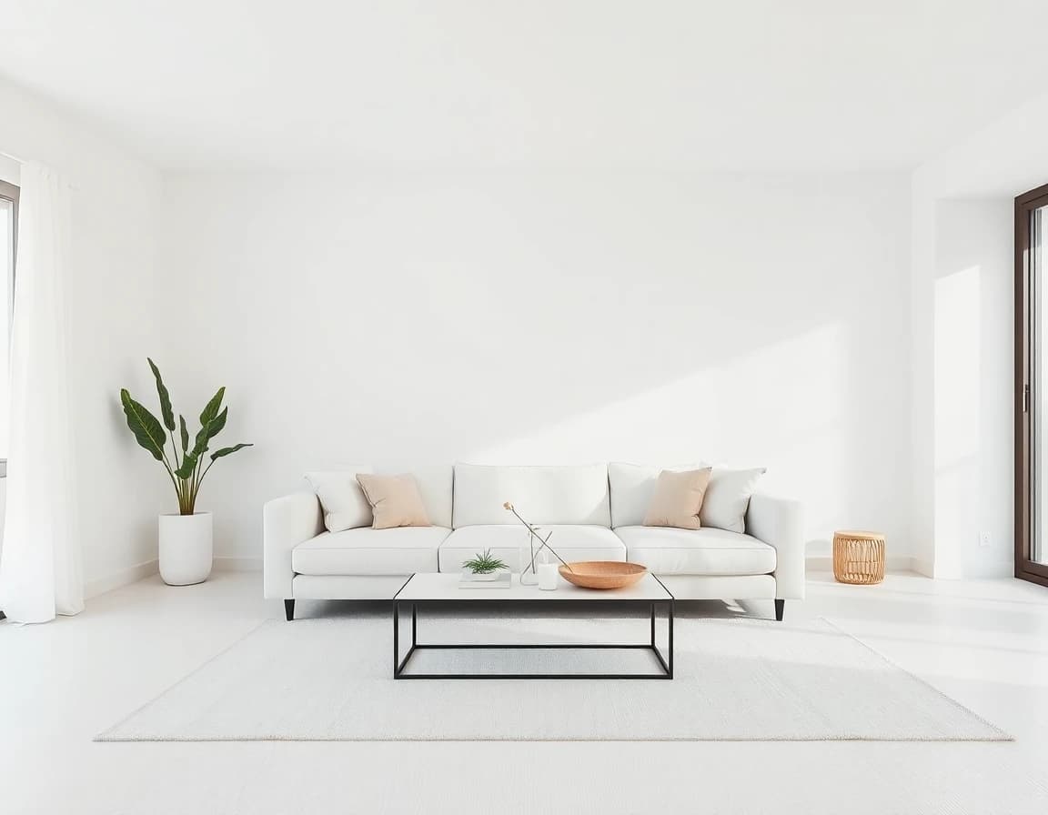 Minimalist interior design style - AI home design app example showing a beautiful minimalist room